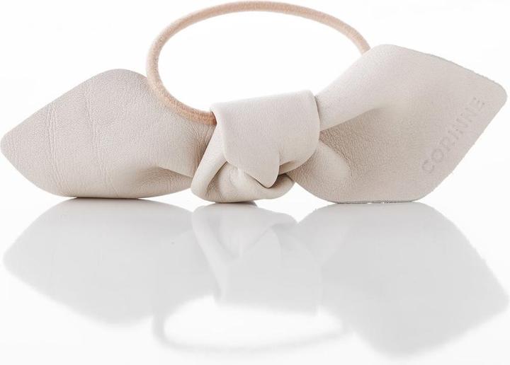Immagine prodotto Corinne Mondo - Fiocco di pelle grande cravatta per capelli crema (Elastico per capelli)