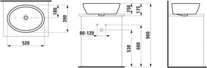 Produktbild Laufen PRO 52 (390 mm, 520 mm)