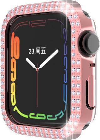 Produktbild Cover-Discount Apple Watch 45mm - Glitzer Strass Schutz Case rosa