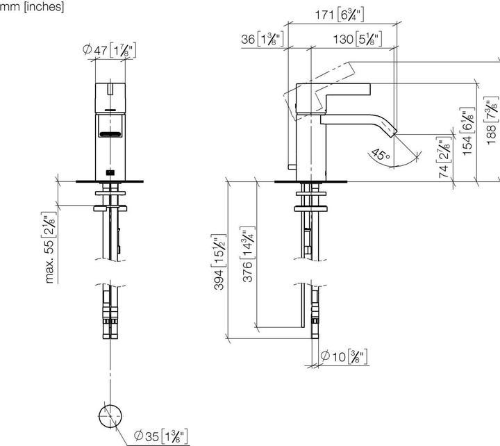 Produktbild Dornbracht Dornb Waschtisch-Einhandbatterie IMO Ausldg 13cm m Ablgrt 1 1/4Zoll chrom