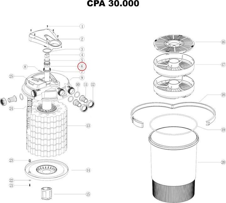 Produktbild SunSun Ersatzteil: CPA Filter Serie Druckteichfilter Quarzglashülse