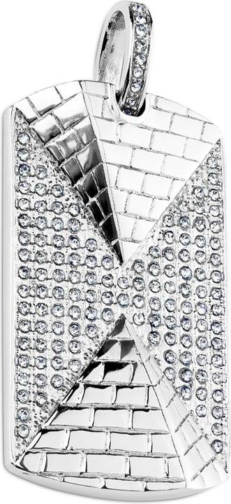 Star Piercing Anhänger silber 3D Pyramide mit Kristall (Chirurgenstahl 316L)