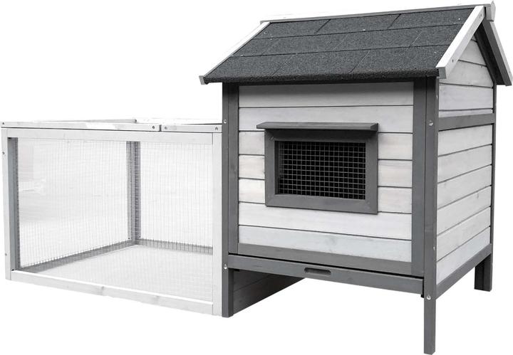 Produktbild Wiltec Hasenstall 1460x750x830mm Freilaufgehege Kaninchenkäfig Kleintierstall