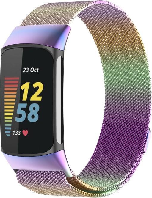 Produktbild Cover-Discount Fitbit Charge 5 - Milanese Edelstahl Armband Regenbogen (Edelstahl)