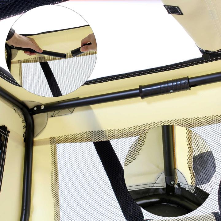 Actual product image Wiltec Fudajo Transport Box XXXL Foldable Beige 100x69x69cm Dog Box Travel Box Cat Box (Dog, Foldable)