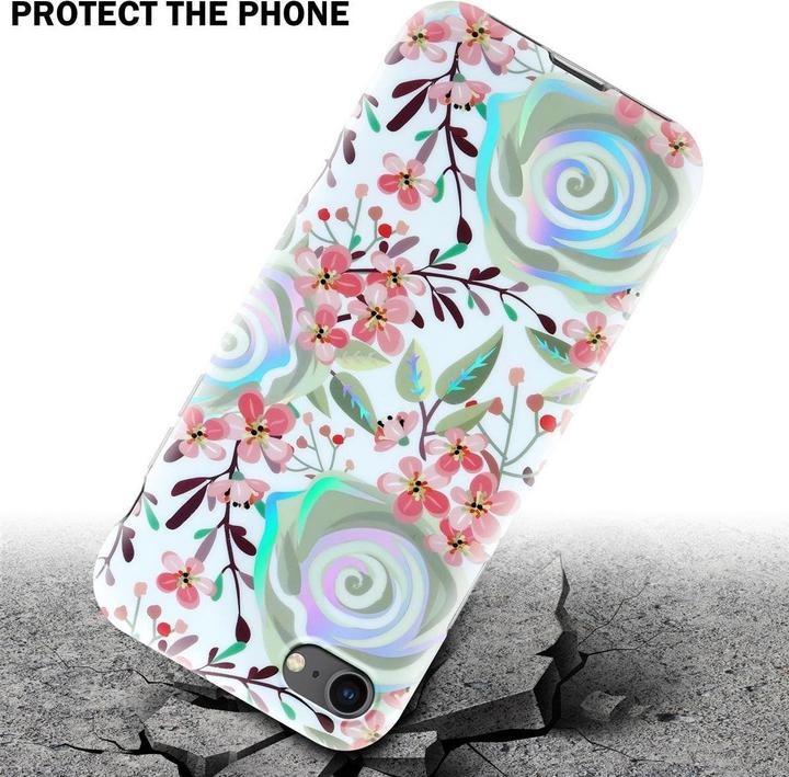Actual product image Cadorabo IMD TPU Colorful Flowers & Leaves Cover (Apple iPhone 7, Apple iPhone SE (2nd Gen))
