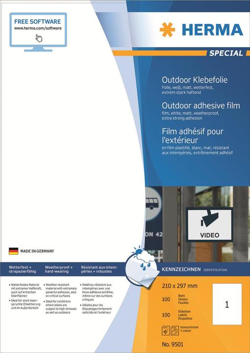 Actual product image HERMA Weatherproof labels A4