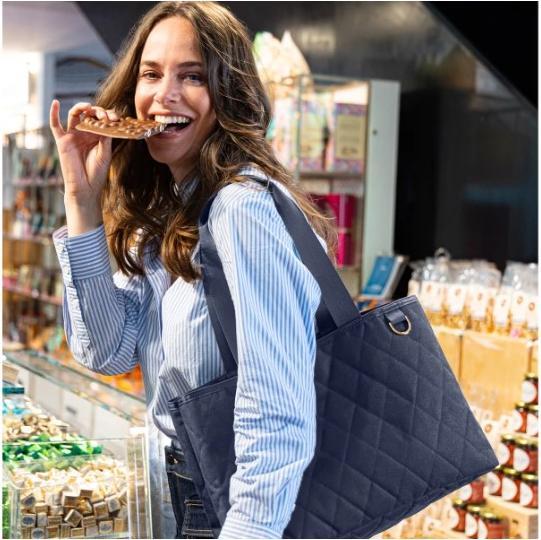 Actual product image reisenthel Bag Classic Shopper L Rhombus Midnight Blue