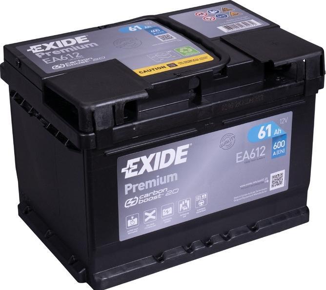 Immagine prodotto Exide Premium Carbon Boost EA612 (12 V, 60 Ah, 600 A)