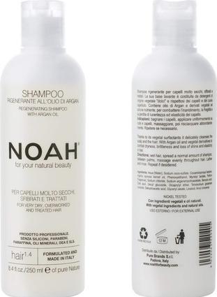 Actual product image Noah For Your Natural Beauty Regenerating Shampoo Hair 1.4 regenerujący szampon do włosów Argan Oil (250 ml, Liquid shampoo)