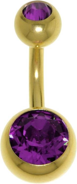 Bijouteria Bauchpiercing (Premium Kristall, PVD Beschichtung (goldfarben), Chirurgenstahl 316L)
