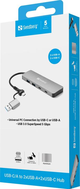 Produktbild Sandberg 136-64 (USB-C, USB-A, 4 Ports)