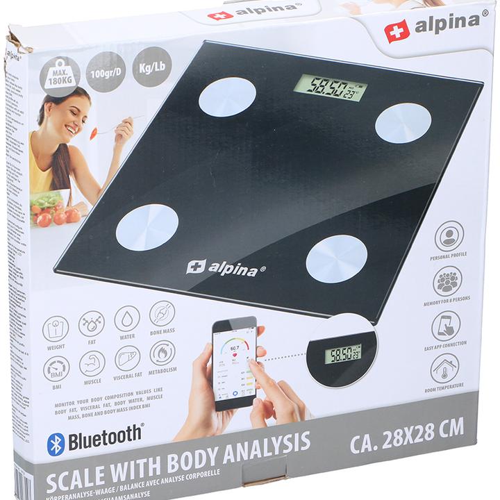 Immagine prodotto Alpina Garden Smart Waage mit Körperanalyse (180 kg)