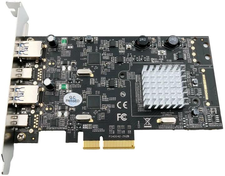 Image du produit Exsys GmbH Carte 4 ports USB 3.2 Gen2 PCIe (x4) avec 2x connecteurs A et 2x connecteurs C™ (Asmedia)