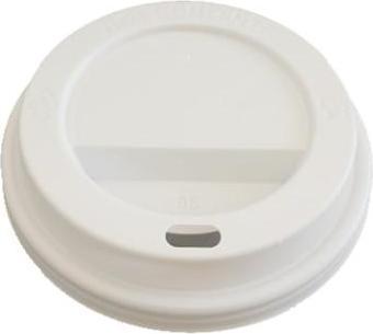 Produktbild Multi Plastikdeckel Catersource Ø80 mm hoch mit Trinkloch Weiß für Kaffeebecher, 100 Stück/ps - (100