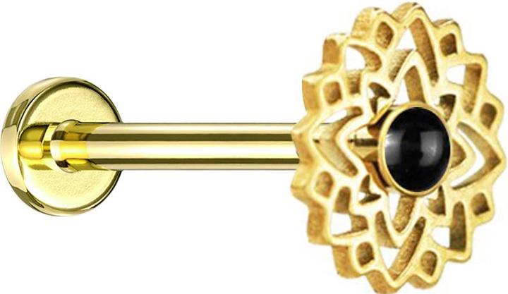 Produktbild Star Piercing Flared Tunnel schwarz Gasmaske (ohne Messing)