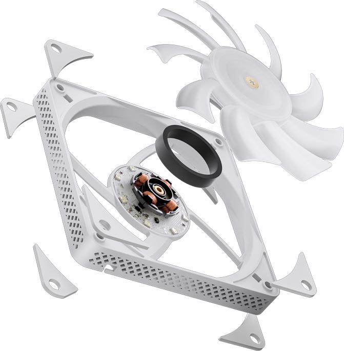 Actual product image Jonsbo HF1215 Slim PWM fan, ARGB, 120mm - white (120 mm, 1 x)