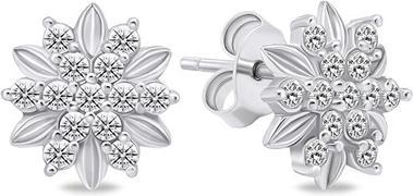 Brilio Silver - Silver stud earrings with zircons EA614W