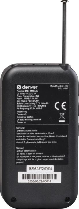 Actual product image Denver DAH-126 (DAB+, VHF, Radio Frequency (RF))
