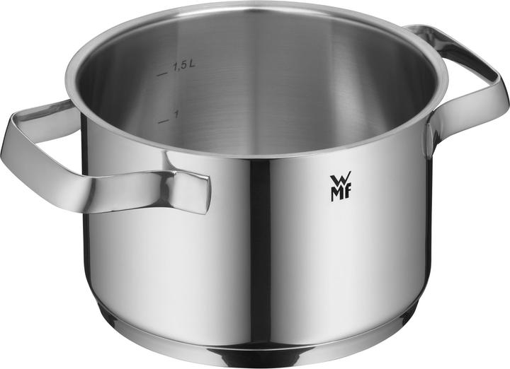 Produktbild WMF Kochtopf Fleischtopf Induktion 16cm Glasdeckel Belmonte Edelstahl 18/10 (16 cm, Kochtopf, Edelstahl)