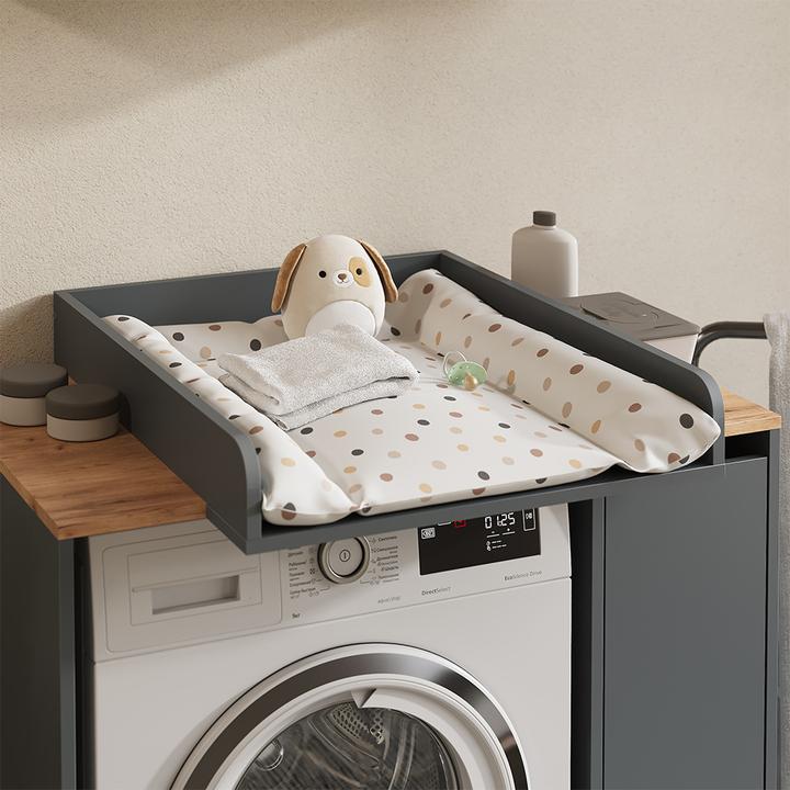Actual product image Vichy Changing top Victor, Anthracite/golden oak, 68 x 60 cm 2 parts with changing mat