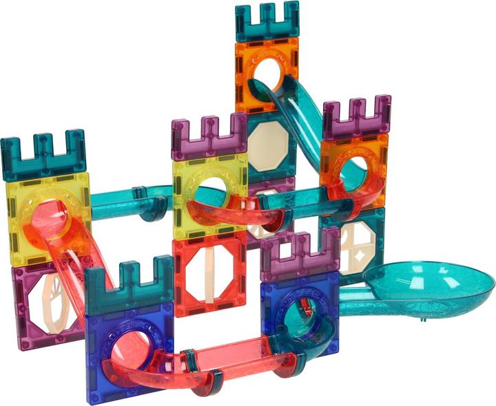 Produktbild Magnetische Murmelbahnburg mit Licht, 56-tlg.