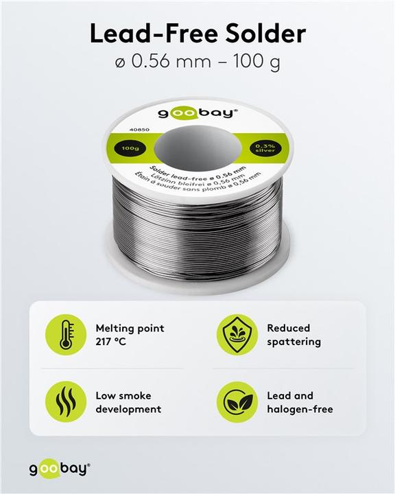 Actual product image Goobay Professional solder lead-free, ø 0.56 mm, 100 g (Solder)