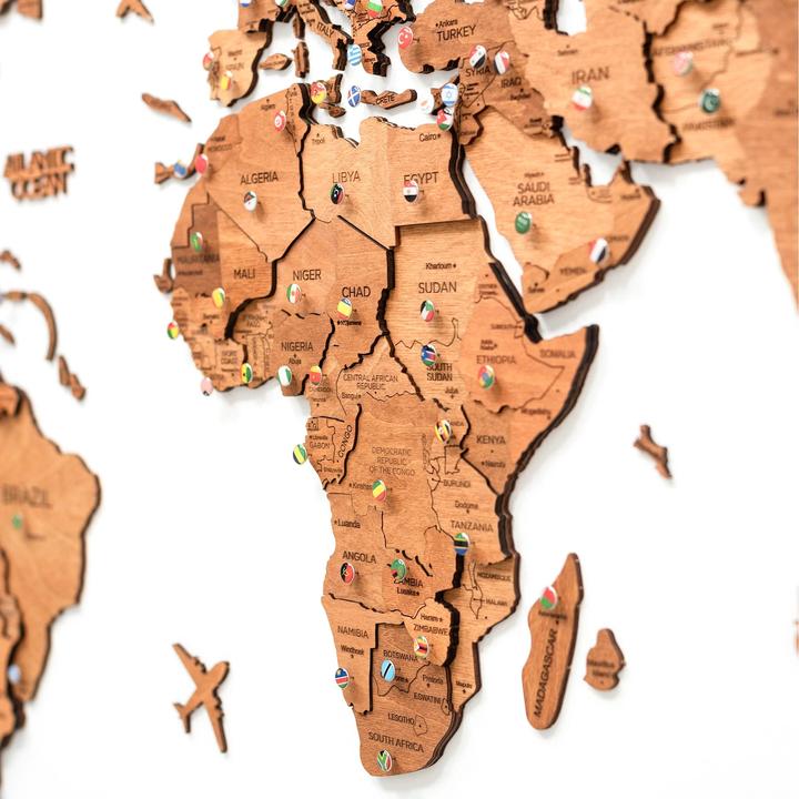 Image du produit Enjoy The Wood Carte du monde en 3D (120 x 200 cm)