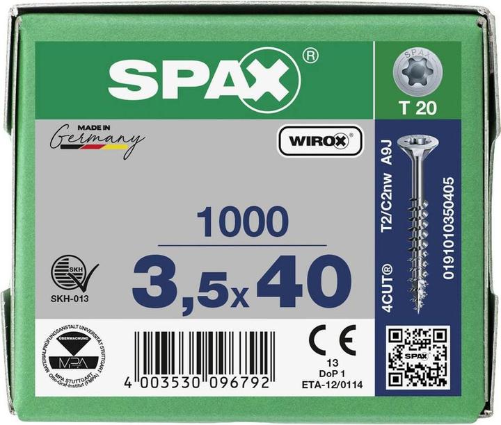 Actual product image Spax Chipboard screws SK T15 3,5x40 mm (1000 Screws per piece)