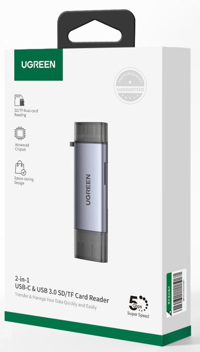 Produktbild Ugreen USB-C und USB-A — TF SD 3.0 (USB-C)