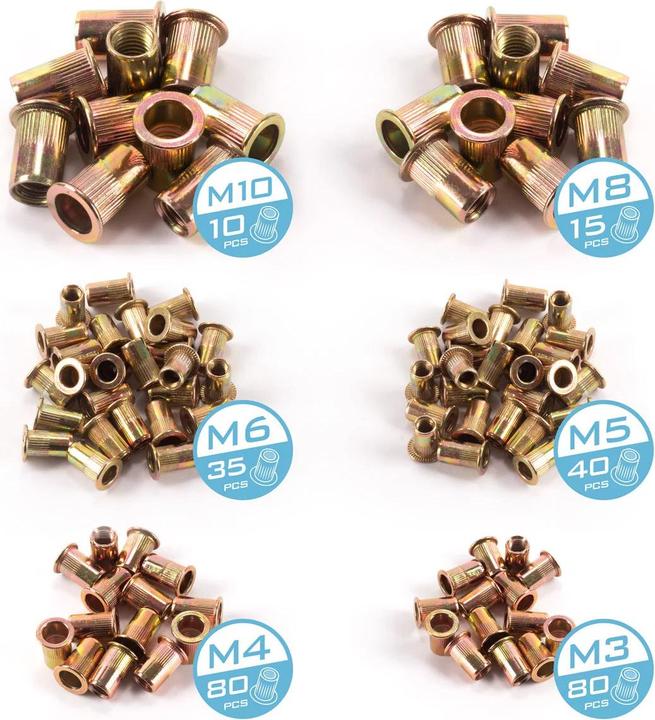 Actual product image Stahlwerk Rivet nut set 500-piece threaded rivets Rivet sleeves Threaded mandrels
