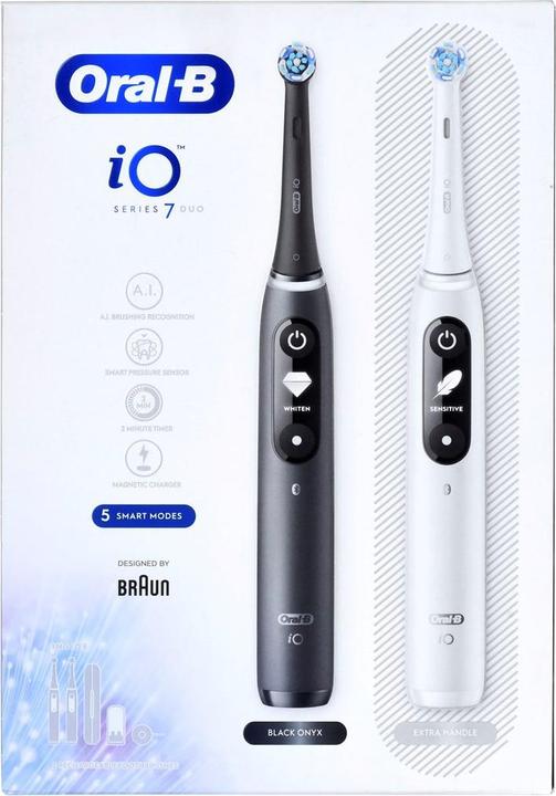 Image du produit Oral-B iO7 Duo Blanc Noir (Brosse à dents oscillo-rotative)