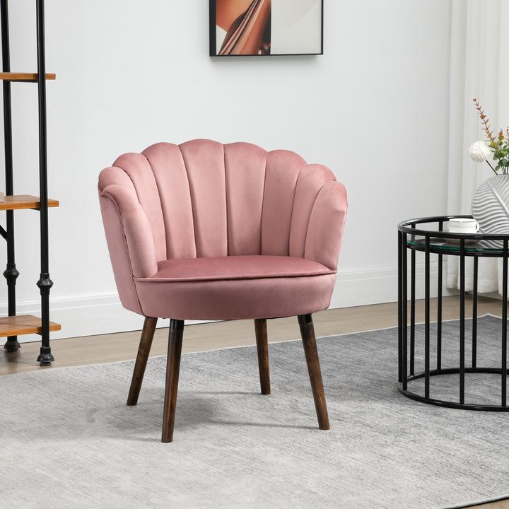 Produktbild Homcom Stuhl Lotusblumen-Design, Elegante Ergänzung für Ihren Wohnbereich, Luxuriöser Samt-Polyester Bezug
