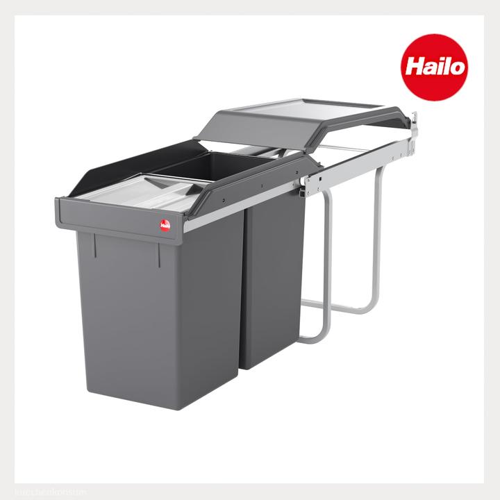 Immagine prodotto Hailo Einbau Mülleimer 2x 15 L mit Biodeckel (30 l)