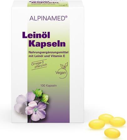 Produktbild Alpinamed Leinöl Kapseln (100 Stück, Kapseln, 112 g)