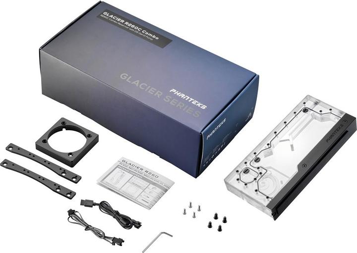 Actual product image Phanteks R260C reservoir - transparent acrylic backplate, for D5, ARGB LED