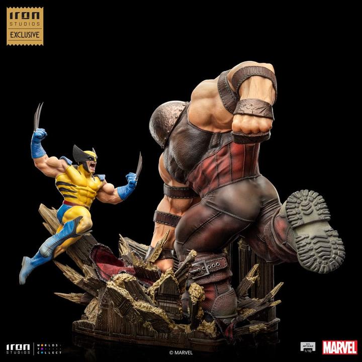 Actual product image Iron Studios Marvel BDS Art Scale Statue 1/10 Wolverine vs Juggernaut heo EU Exclusive 30 cm