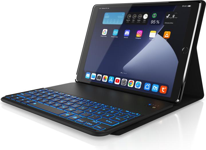 Immagine prodotto Aplic Tastiera per tablet, custodia in finta pelle per iPad Pro 10,5", tastiera Bluetooth con layout Apple (DE, iPad Pro 10.5)