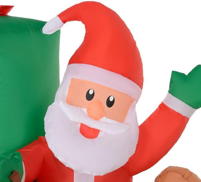 Produktbild Swisshandel24 Aufblasbar Weihnachtsdeko, 2,1 m Weihnachtsmann mit Schlitten & Rentier