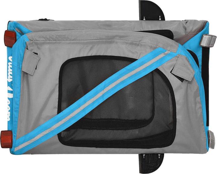 Produktbild VidaXL Fahrradanhänger Hunde Blau und Grau Oxford-Gewebe und
