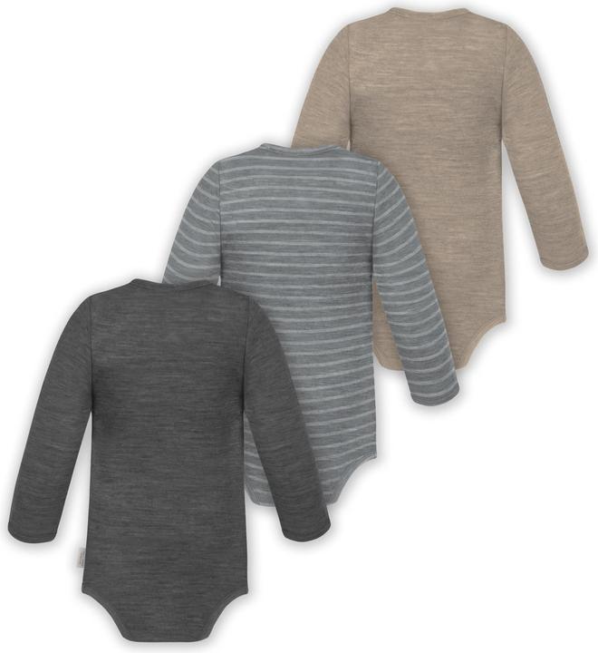 Produktbild Normani 3er Pack Baby Merino Langarm Wickelbody für Junge und Mädchen - 9355 (62)