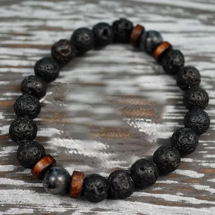 Immagine prodotto Cbx Bracciale elastico con perline Lava Rock