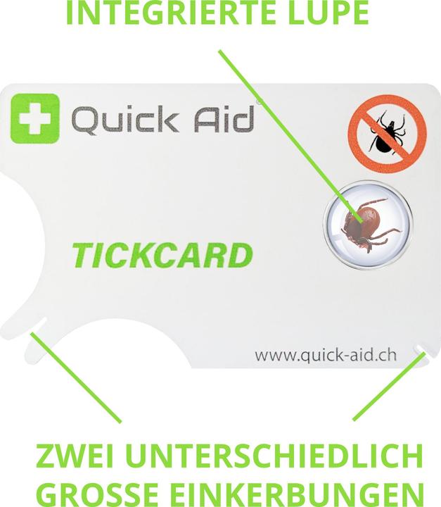 Actual product image Quick Aid Tick card with magnifying glass