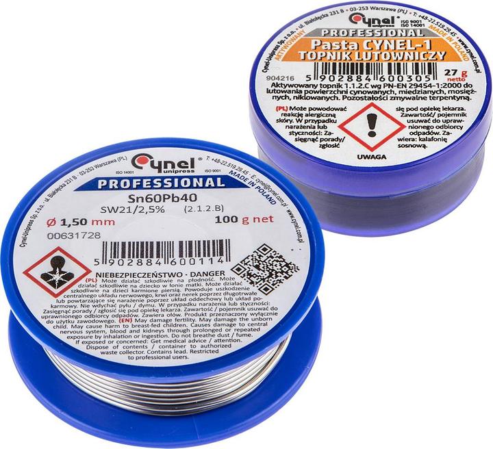 Cynel Weichlötset, Lot und Paste