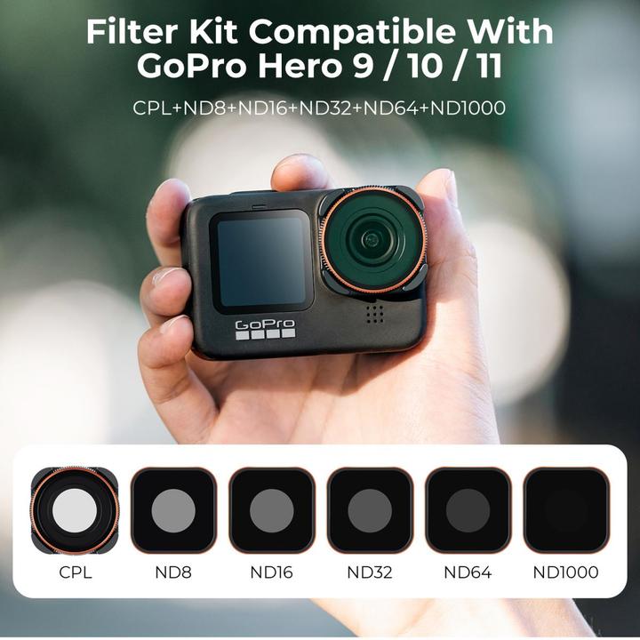Immagine prodotto K&F Concept Kit filtri CPL+ND (8/16/32/64/1000) (GoPro Hero 9, GoPro Hero 10)