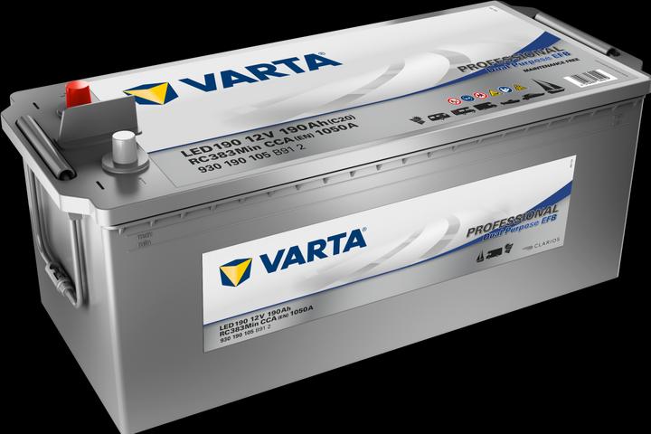 Varta Batteria LED190 Professional DP EFB 190AH (12 V, 190 Ah)