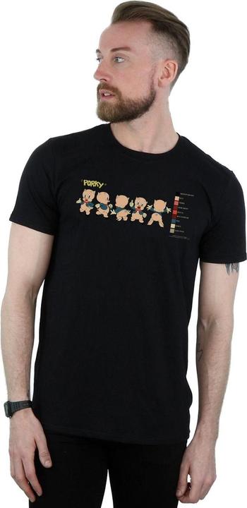 Actual product image Looney Tunes Mens Porky Pig Colour Code T-Shirt (4XL)