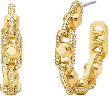 Michael Kors - Astor Link MKJ8407CZ710 Gold Plated Cubic Zirconia Hoop Earrings (925 Silber)