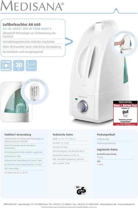 Actual product image Medisana Ah660 (30 m²)