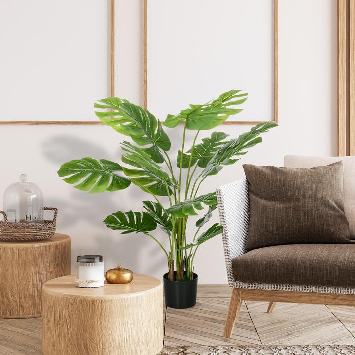 Produktbild Homcom Künstliche Monstera-Pflanze mit Blumentopf (120 cm)